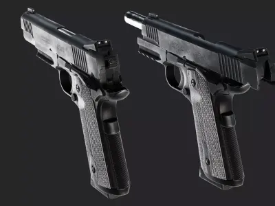 Colt 1911 CCU 45 ACP Pack Low-poly 3D model