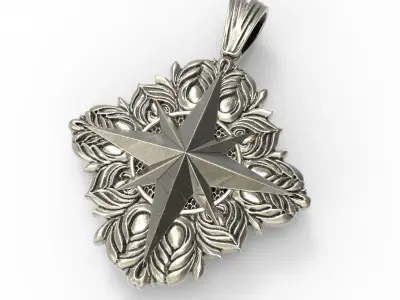 Windrose Star Compass Pendant 3D print model