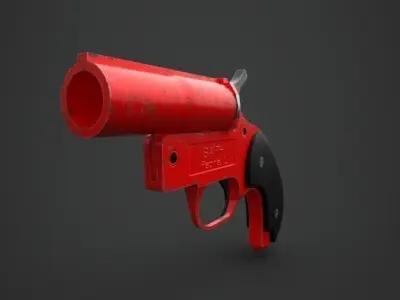 FlareGun PBR pistol Low-poly 3D model