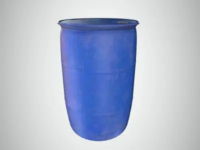 Plastic Barrel Low-poly 3D model