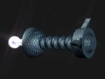 Auto Beam Space Cannon Low-poly 3D model