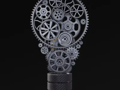 Light Bulb With Gears M 1 3D model