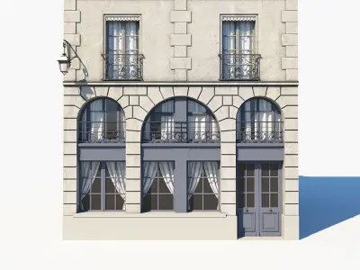 Paris building Low-poly 3D model
