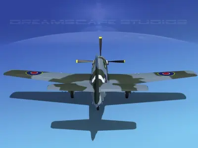 North American Mustang X RAF V02 3D model