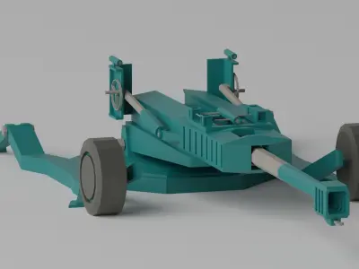 Cartoon Lowpoly M777 Howitzer Low-poly 3D model