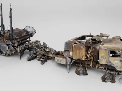 Pantsir-S1 missile system destroyed by Ukrainian army 3D model