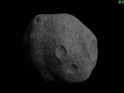 Game Ready Asteroids 7 in 1 Collection Low-poly 3D model
