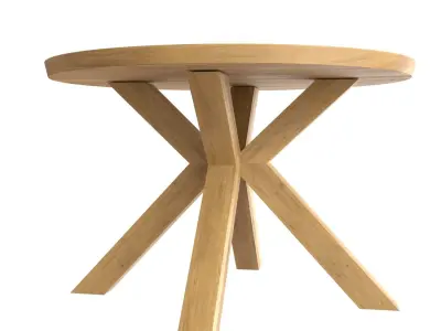 Oak Wood Table Free 3D model