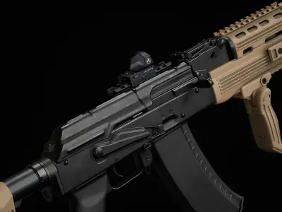 AK 74 Tactical Low-poly 3D model