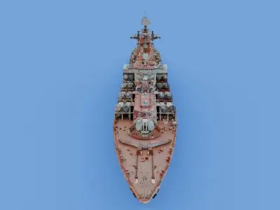 Cruiser Ukraina Ukraine - copy of Moskva Moskow ship - real scan 3D model