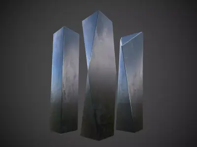 Mysterious Monoliths Low-poly 3D model