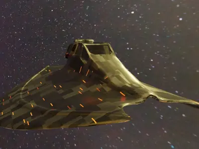 Aircraft Commercial Spaceship Cockpit Game ready Low-poly 3D model