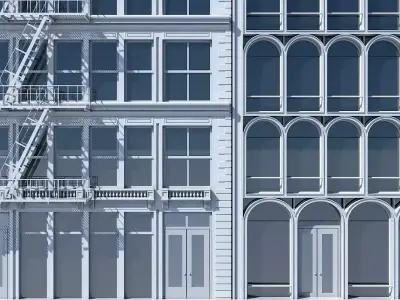 Commercial Building Facade 10 3D model