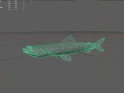 Tripodfish Low-poly 3D model