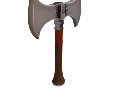 Medieval DoubleBladed Battle Axe PBR 3D model
