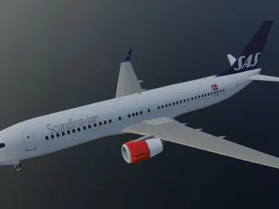 SAS Boeing 737-800 low poly 3d model  Low-poly 3D model