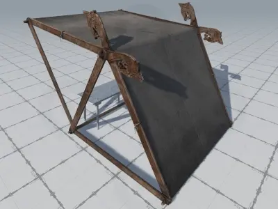 Viking Market Tent Low-poly 3D model