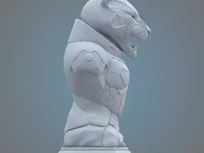 Cybernetic Tiger Bust PM-33 3D print model