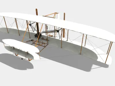 the Wright Flyer Low-poly 3D model