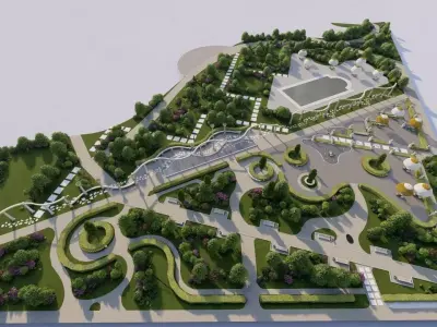 Master park-public park-Private Park Landscape 3D model