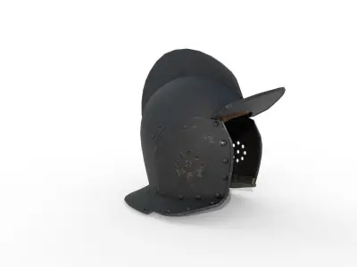 German burgonet helmet Low-poly 3D model
