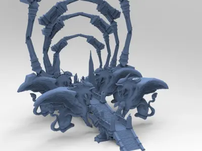 Arch Perseus Medusa Bridge Horse 3D model