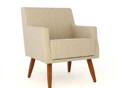 Armchair Combine Charlote with Pe Palito 3D model