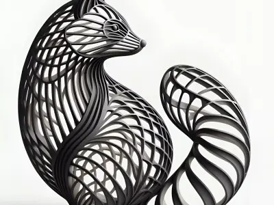 Raccoon Sculpture Hollow Lattice Design 3D model