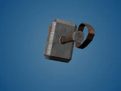 Warhammer hammer Low-poly 3D model