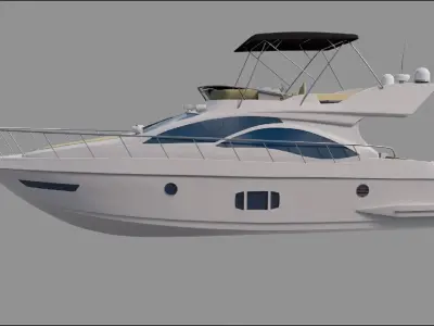 Sport Yacht 3D model Low-poly 3D model