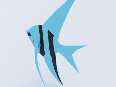 Fish 3d model paper Low-poly 3D model