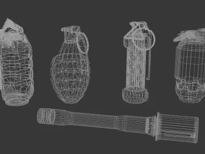 Game-Ready Grenade Pack Low-poly 3D model