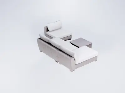 Low Poly Outdoor Lounge Set - Garden Furniture Collection 3D model
