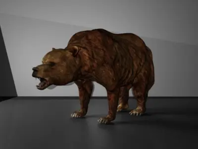 Grizzly Bear Low-poly 3D model