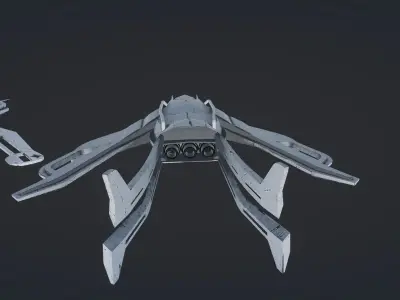 Ship Space Sci-Fi Free low-poly 3D model