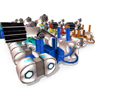 Future gunner collection Low-poly 3D model