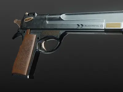 Gun PBR Low Poly handgun Low-poly 3D model