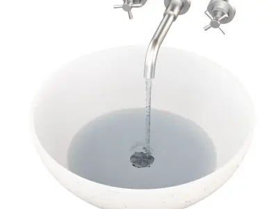 White Washbasin Bowl 3D model