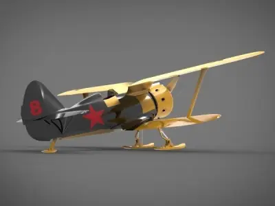 Polikarpov I-153 Aircraft  3D model