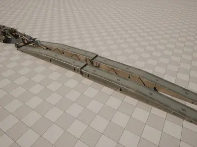 Rigged Armored Vehicle Launched Bridge 3D model