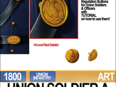 Civil War Union Soldier A Infantry 3D model