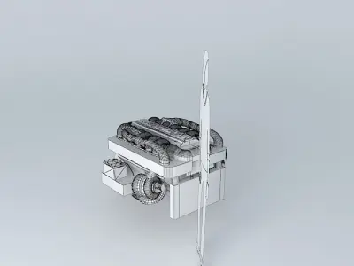 Car engine NEG V12 Free 3D model