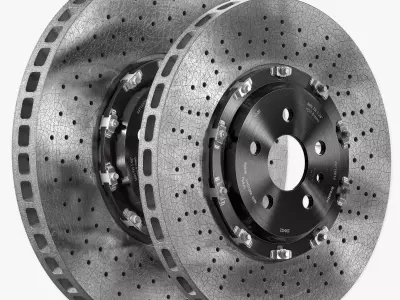Ceramic Brakes with Cracks 3D model