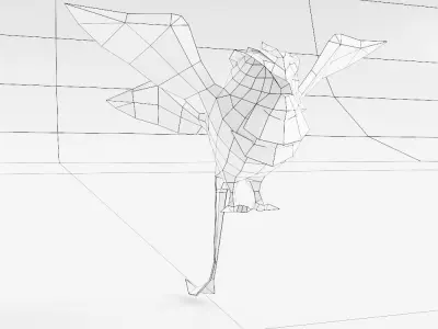 Bird 3d model origami Low-poly 3D model