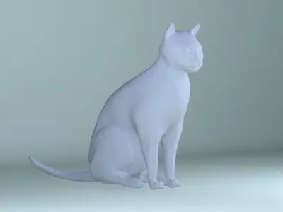 Sitting cat model Free 3D model