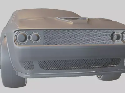 Classic American Muscle Car Low-poly 3D model
