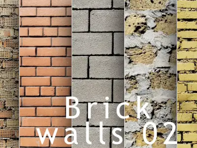 UE Brick walls part 02 Low-poly 3D model