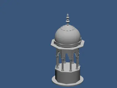 Interesting tower - taj mahal piller - 3d model 3D model