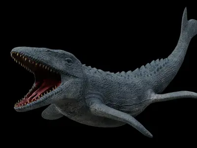 Monster Mosasaurus - Sea Dinosaur Low-poly 3D model