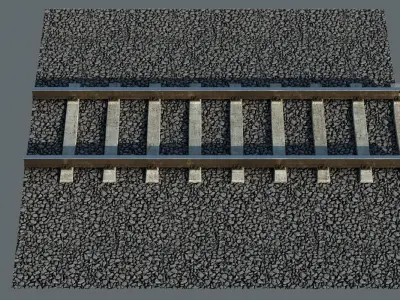 Tilable Railway Track 3D model